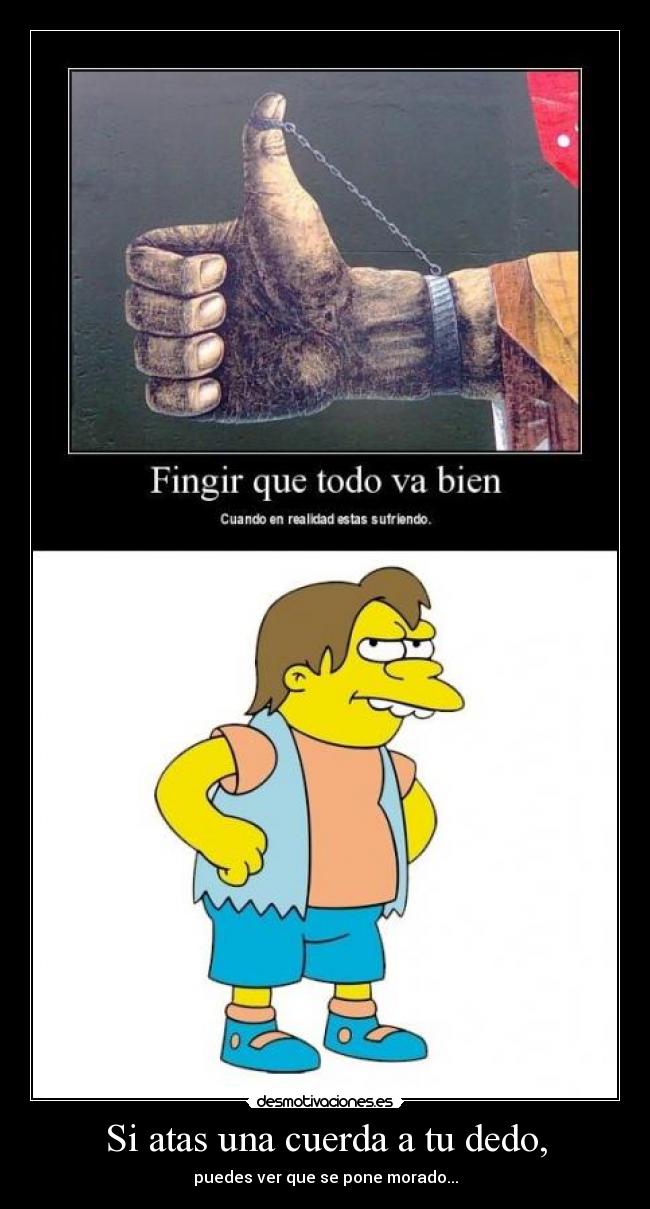 Si atas una cuerda a tu dedo, -