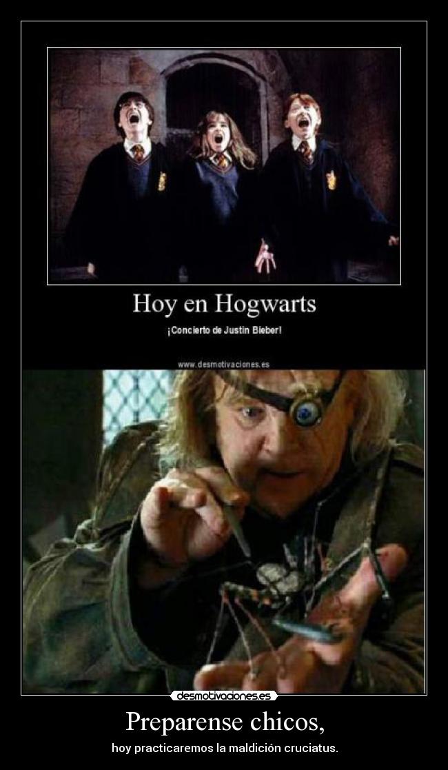Preparense chicos, - hoy practicaremos la maldición cruciatus.