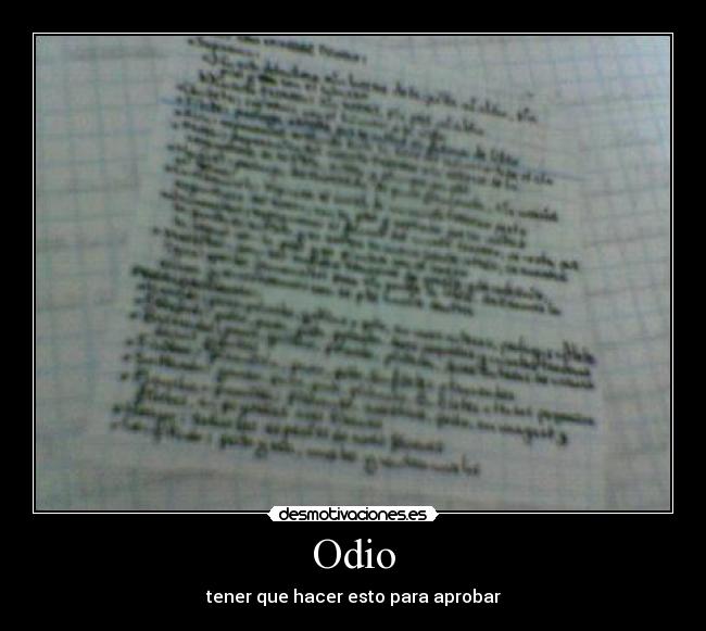 Odio - tener que hacer esto para aprobar