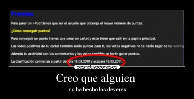 Creo que alguien - no ha hecho los deveres