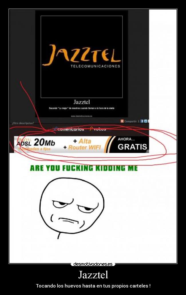 Jazztel - Tocando los huevos hasta en tus propios carteles !