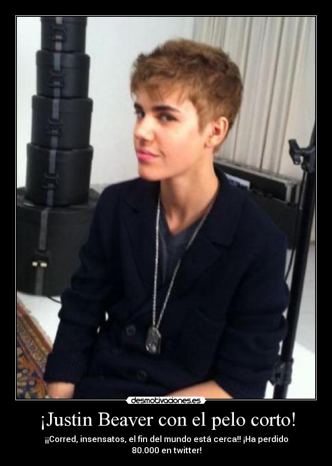 ¡Justin Beaver con el pelo corto! - ¡¡Corred, insensatos, el fin del mundo está cerca!! ¡Ha perdido 80.000 en twitter!