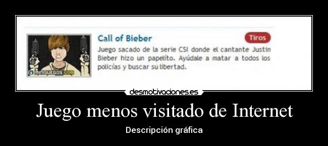 Juego menos visitado de Internet - 