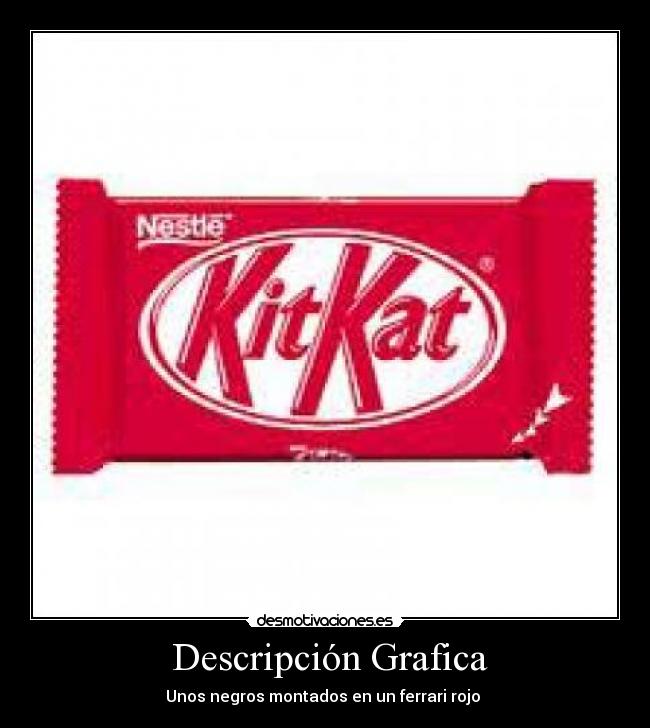 Descripción Grafica - Unos negros montados en un ferrari rojo