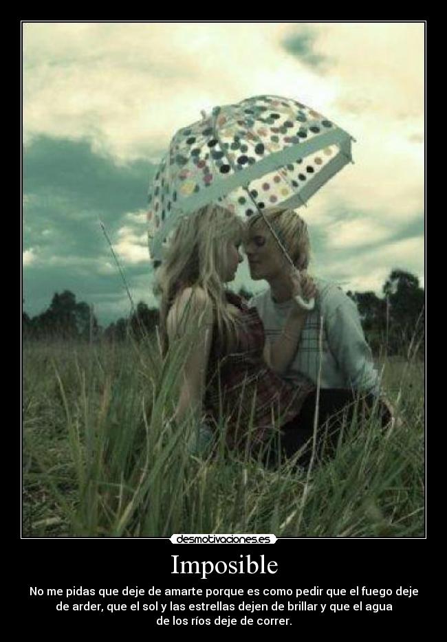 carteles imposible imposible pedir amar fuego arder sol estrellas brillar agua rios correr desmotivaciones