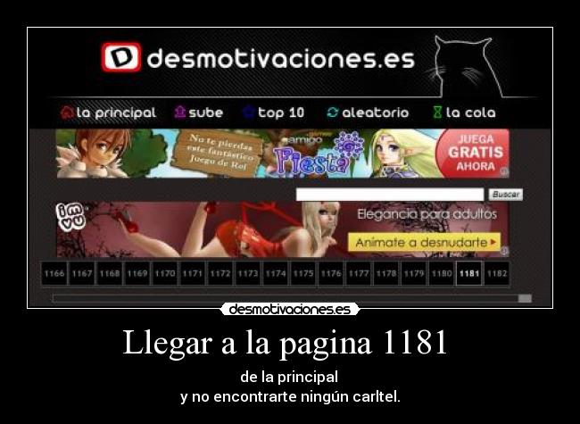 Llegar a la pagina 1181 - de la principal
y no encontrarte ningún carltel.