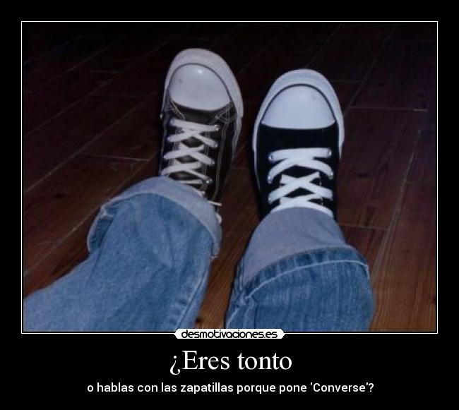 ¿Eres tonto - o hablas con las zapatillas porque pone Converse?