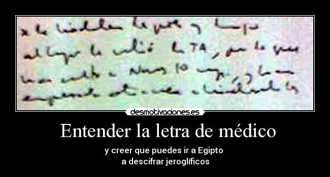 Entender la letra de médico -