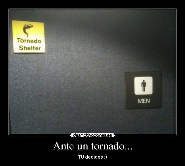 carteles tornado shelter bano servicio men hombre decides ante desmotivaciones