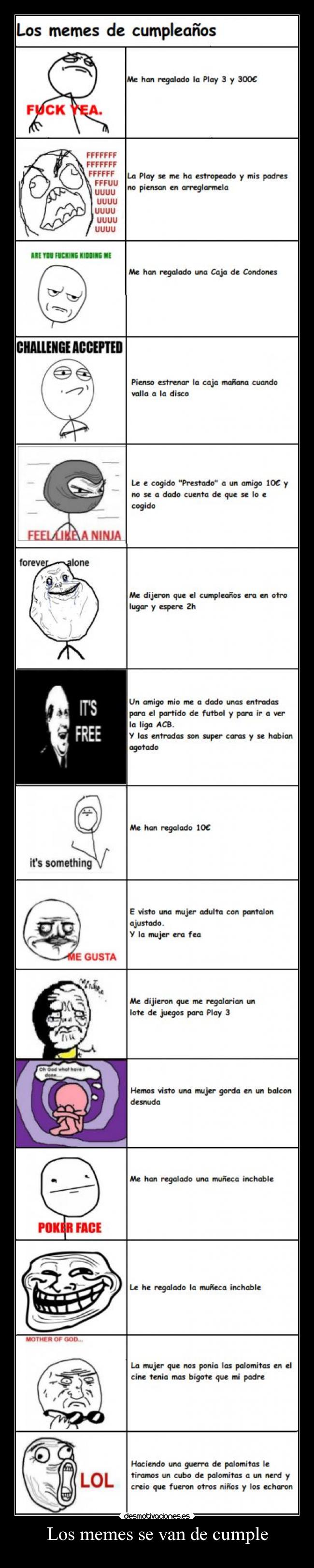 Los memes se van de cumple -