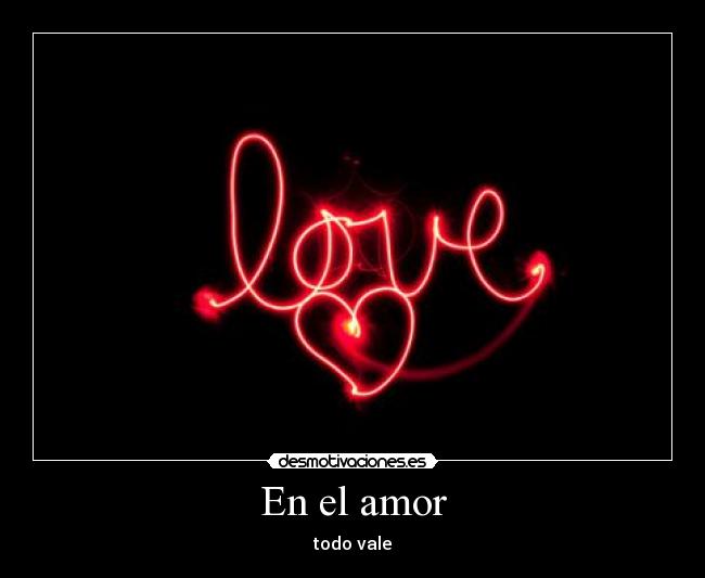 En el amor -