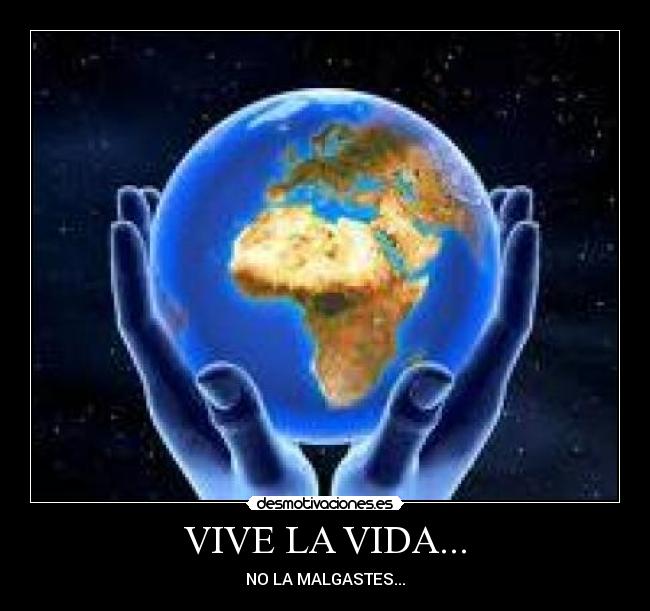 VIVE LA VIDA... - NO LA MALGASTES...