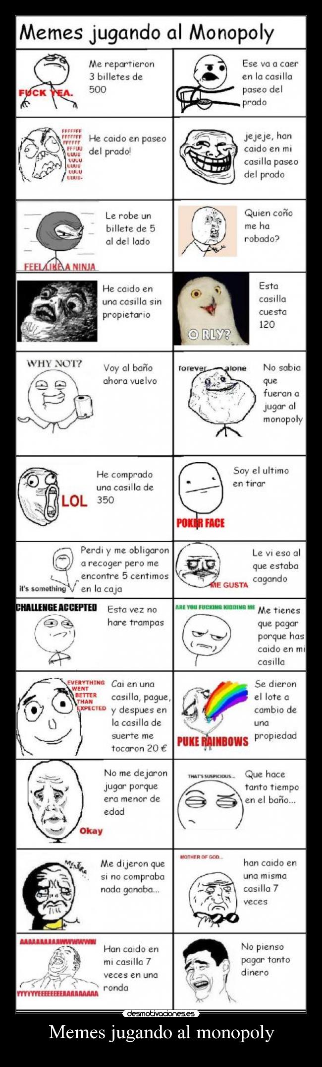 Memes jugando al monopoly -