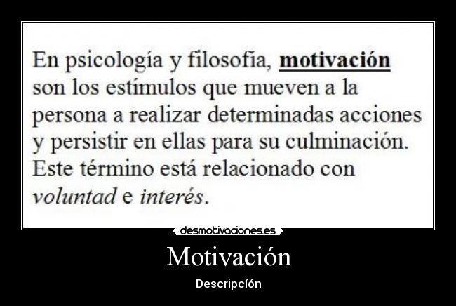 Motivación - Descripcíón