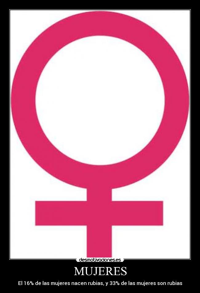 MUJERES - El 16% de las mujeres nacen rubias, y 33% de las mujeres son rubias