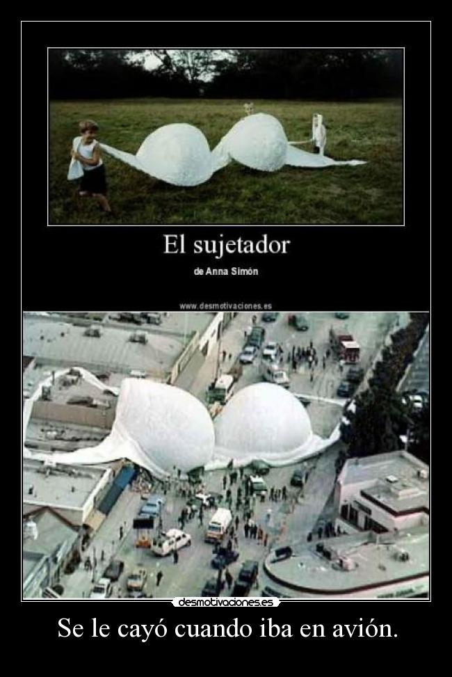 Se le cayó cuando iba en avión. -