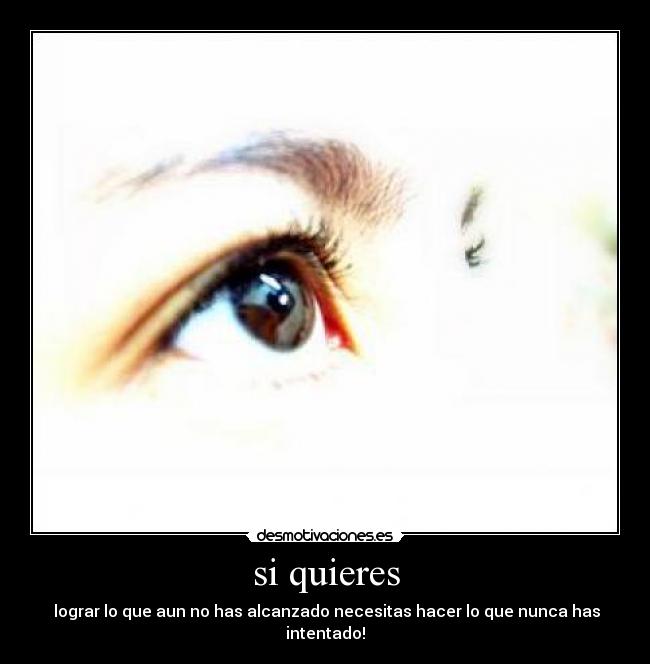 si quieres -  lograr lo que aun no has alcanzado necesitas hacer lo que nunca has intentado!