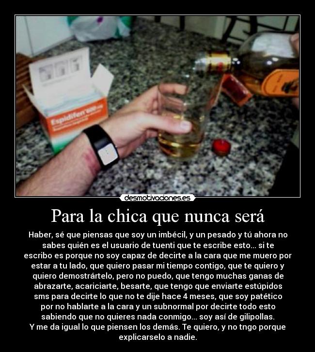 Para la chica que nunca será -