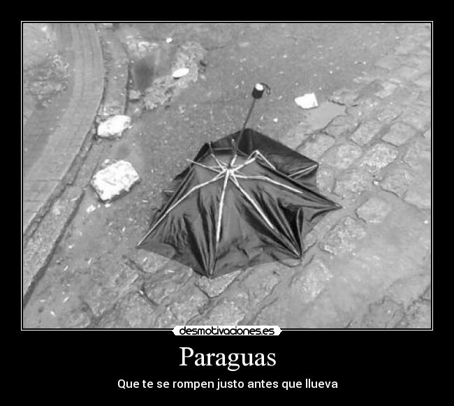 carteles que rompen justo antes que llueva paraguas desmotivaciones