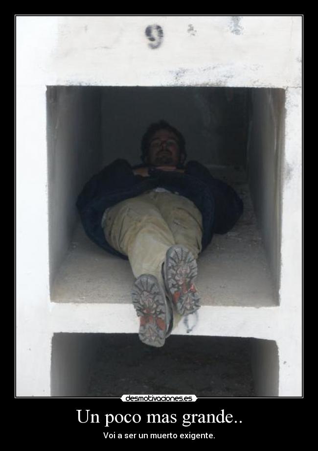 Un poco mas grande.. - Voi a ser un muerto exigente.