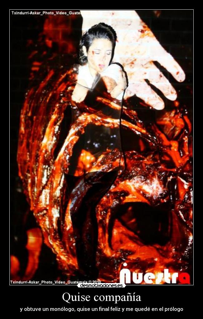 Quise compañía - y obtuve un monólogo, quise un final feliz y me quedé en el prólogo