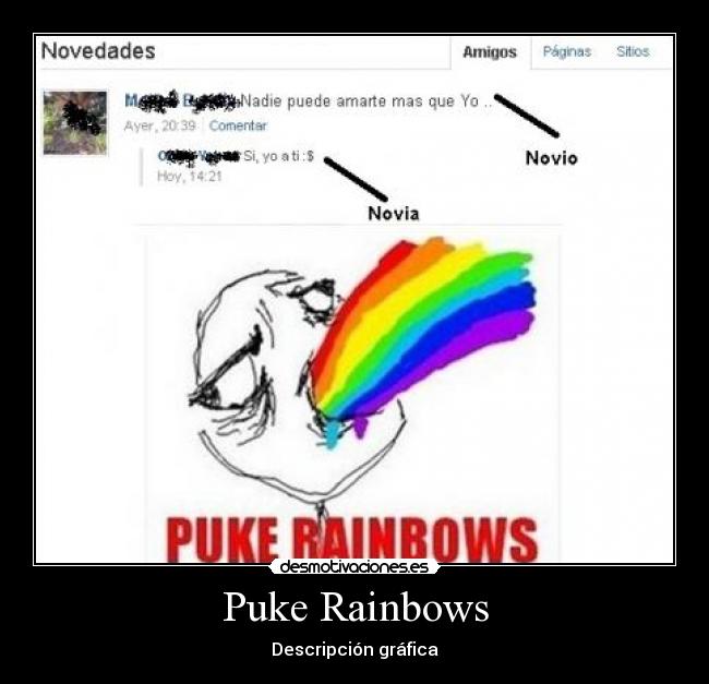 carteles puke rainbows pukerainbows puke rainbows tonto que lea desmotivaciones