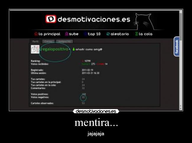 mentira... - jajajaja