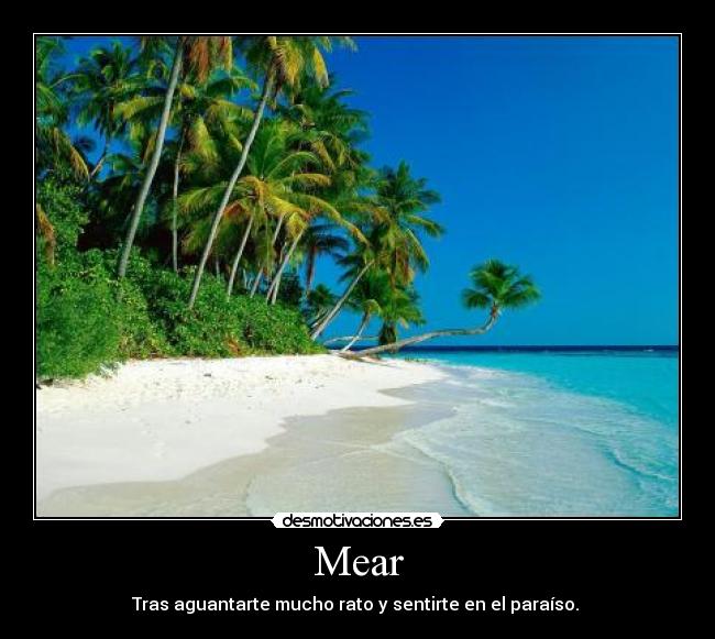 Mear - Tras aguantarte mucho rato y sentirte en el paraíso. 