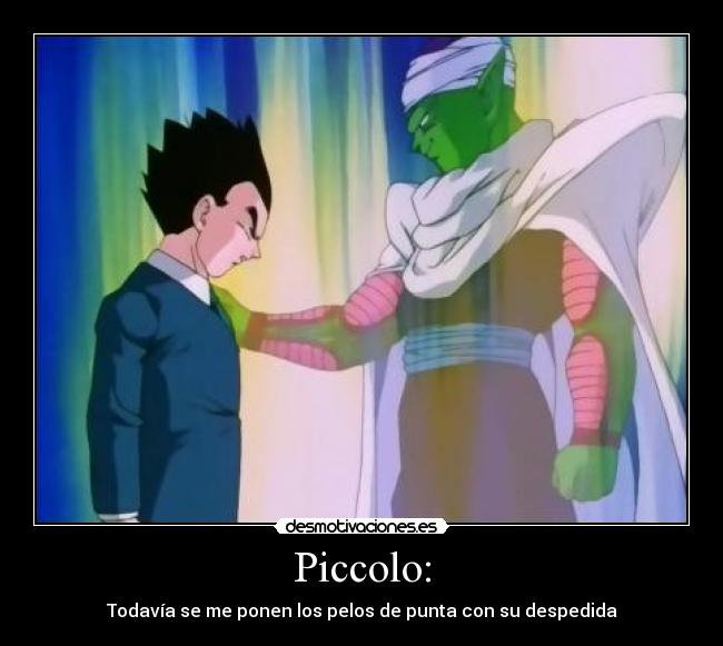 Piccolo: - Todavía se me ponen los pelos de punta con su despedida