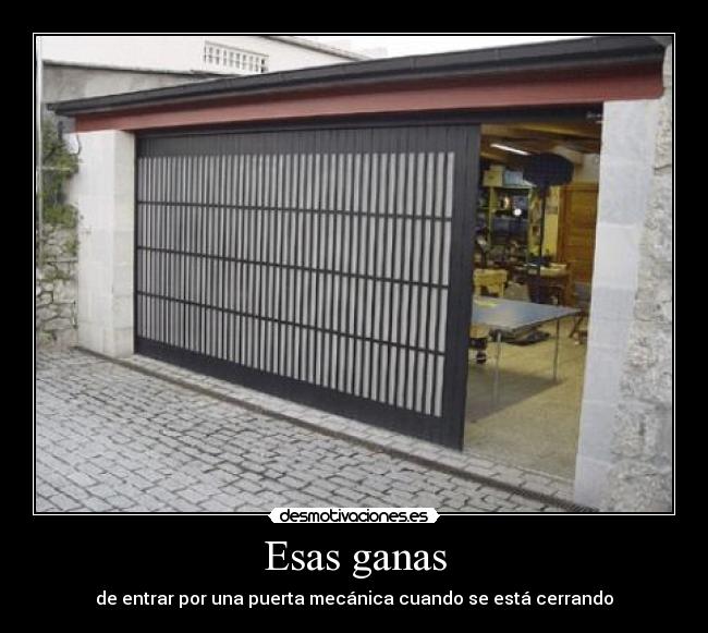 Esas ganas - de entrar por una puerta mecánica cuando se está cerrando