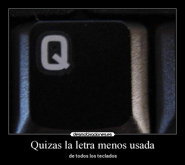 Quizas la letra menos usada - de todos los teclados