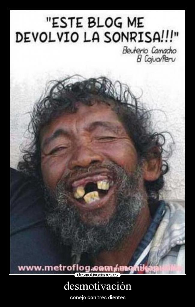 desmotivación - conejo con tres dientes