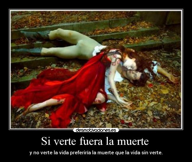 Si verte fuera la muerte - y no verte la vida preferiría la muerte que la vida sin verte.