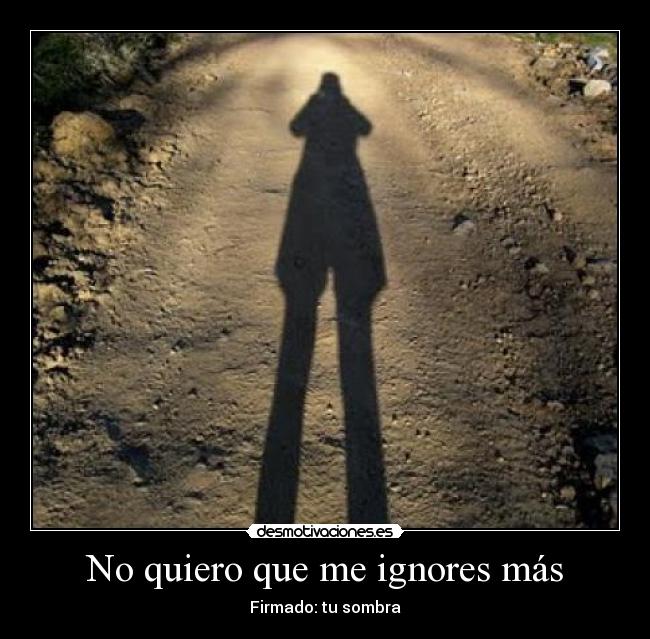 No quiero que me ignores más - Firmado: tu sombra
