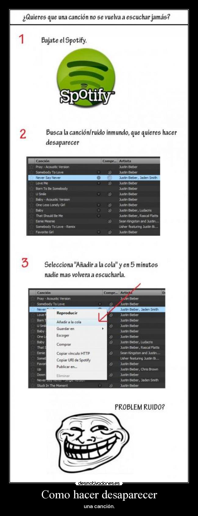 Como hacer desaparecer - una canción.