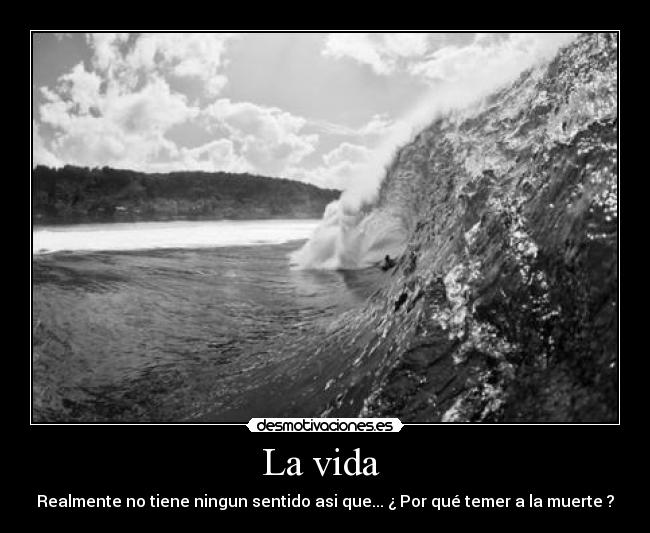 La vida  - Realmente no tiene ningun sentido asi que... ¿ Por qué temer a la muerte ?