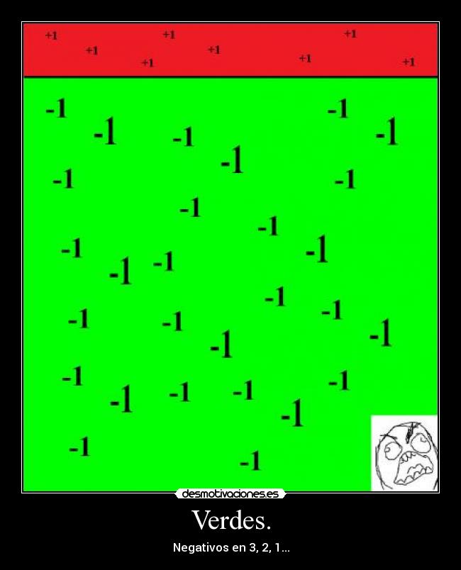 Verdes. - Negativos en 3, 2, 1...