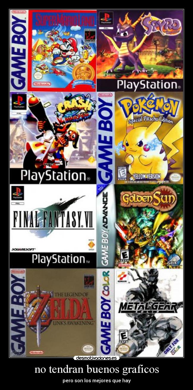 no tendran buenos graficos - pero son los mejores que hay