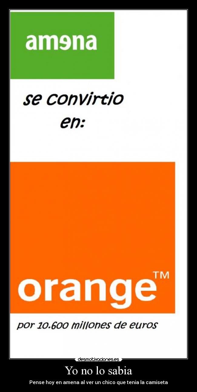 Yo no lo sabia - Pense hoy en amena al ver un chico que tenia la camiseta