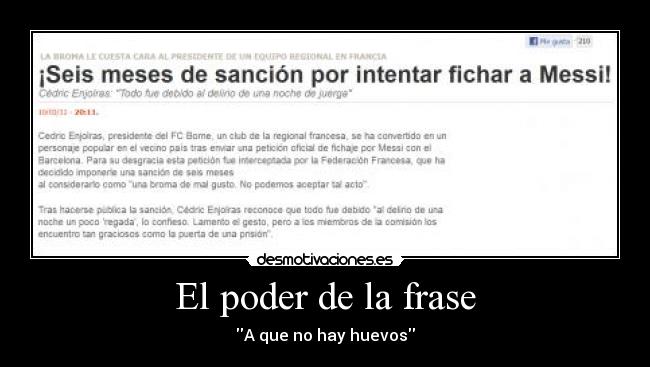 El poder de la frase - A que no hay huevos
