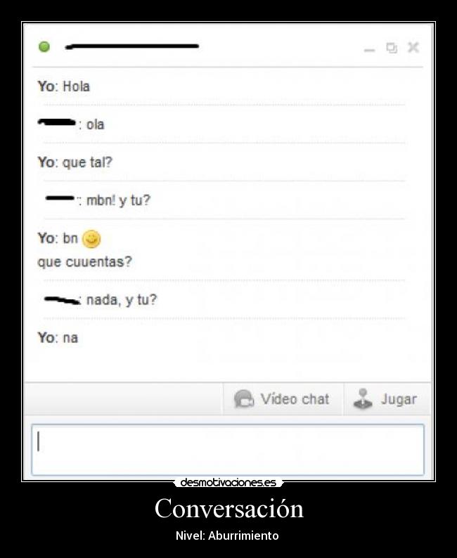 Conversación - Nivel: Aburrimiento