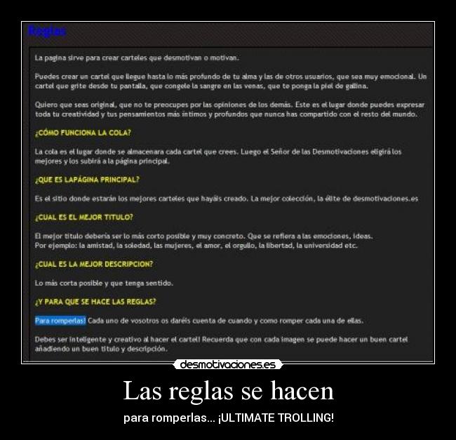 Las reglas se hacen - 