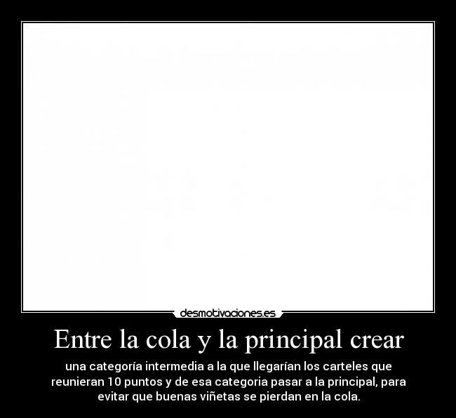 Entre la cola y la principal crear - 