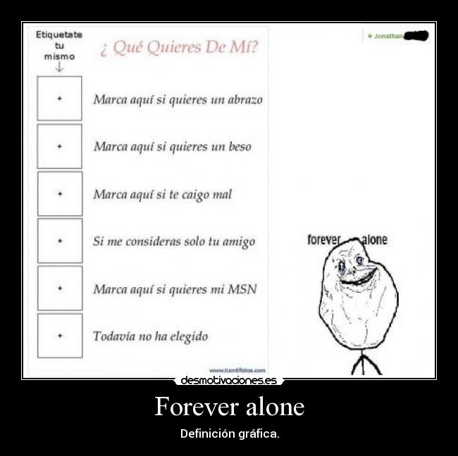 Forever alone - Definición gráfica.