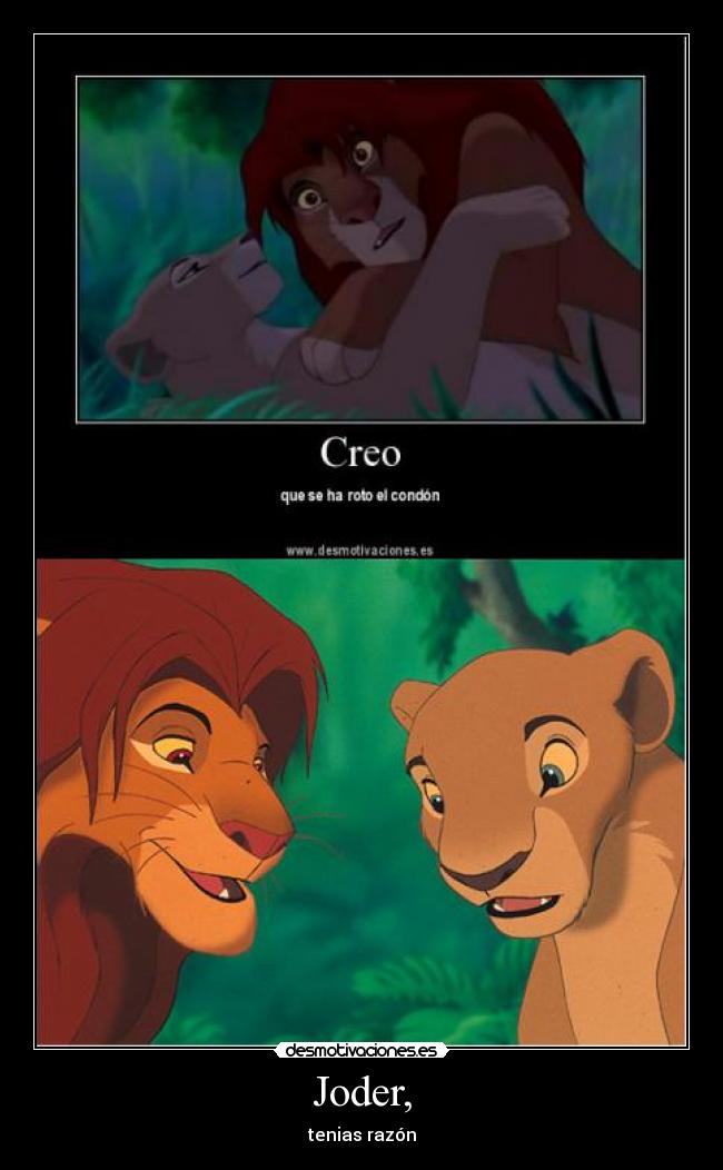Joder, - tenias razón