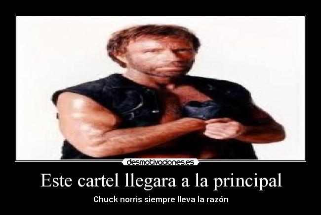 Este cartel llegara a la principal -