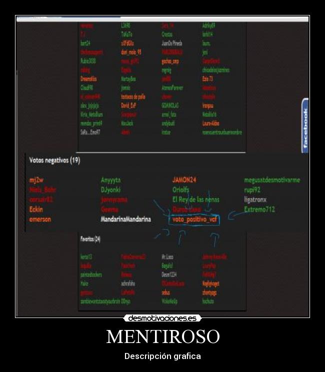 MENTIROSO - Descripción grafica