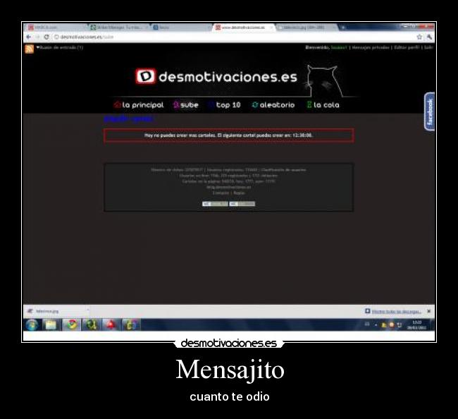 Mensajito - cuanto te odio