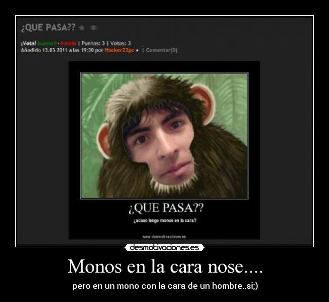 Monos en la cara nose.... -