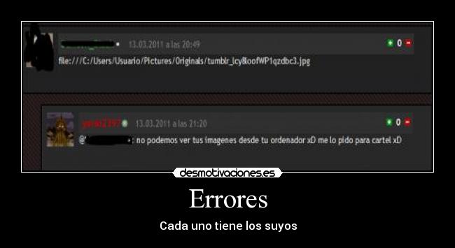 Errores - Cada uno tiene los suyos